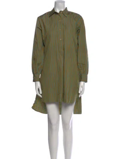 Pre-owned Doen Striped Knee-length Dress In Green