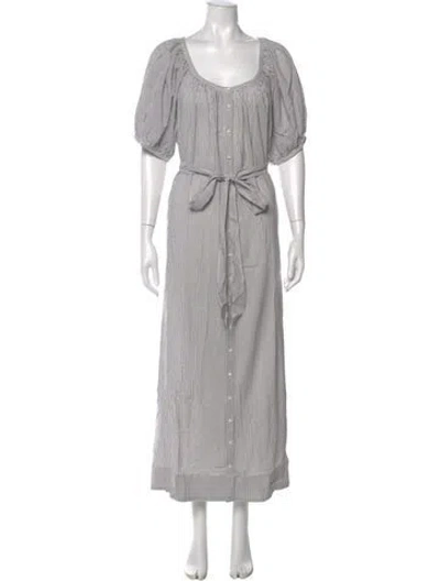 Pre-owned Doen Striped Long Dress In Blue