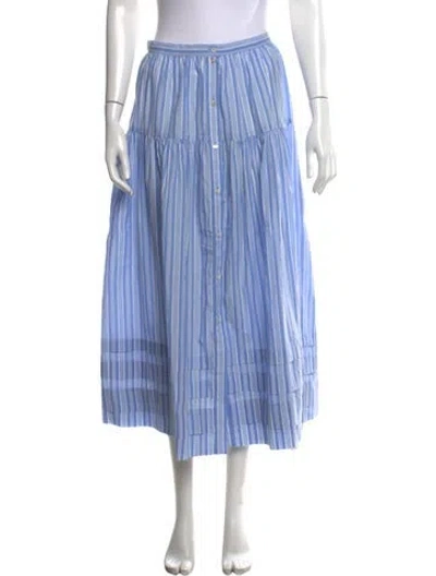 Pre-owned Doen Striped Long Skirt W/ Tags In Blue