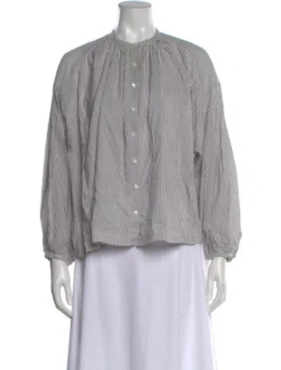 Pre-owned Doen Striped Long Sleeve Blouse In Multi