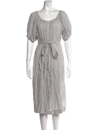 Pre-owned Doen Striped Midi Length Dress In Multicolor