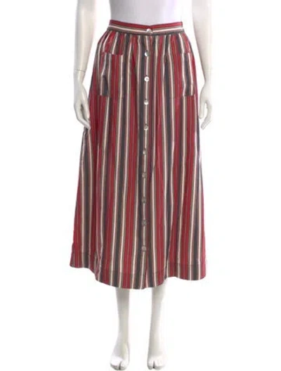 Pre-owned Doen Striped Midi Length Skirt In Multi