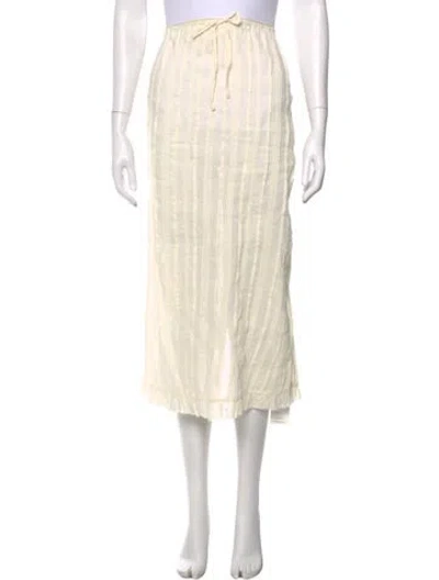 Pre-owned Doen Striped Midi Length Skirt In Neutral