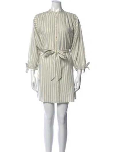 Pre-owned Doen Striped Mini Dress In Blue