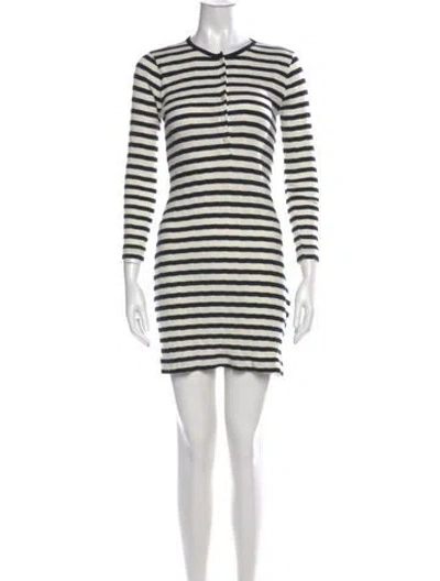 Pre-owned Doen Striped Mini Dress In Blue