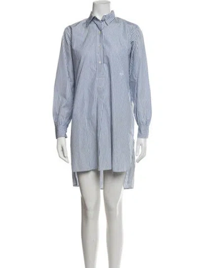 Pre-owned Doen Striped Mini Dress In Blue/white
