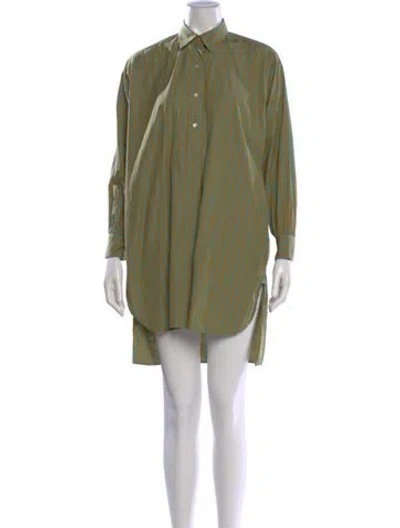 Pre-owned Doen Striped Mini Dress In Green