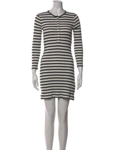 Pre-owned Doen Striped Mini Dress W/ Tags In Neutral