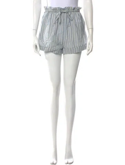 Pre-owned Doen Striped Mini Shorts In Blue