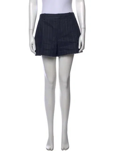 Pre-owned Doen Striped Mini Shorts In Blue