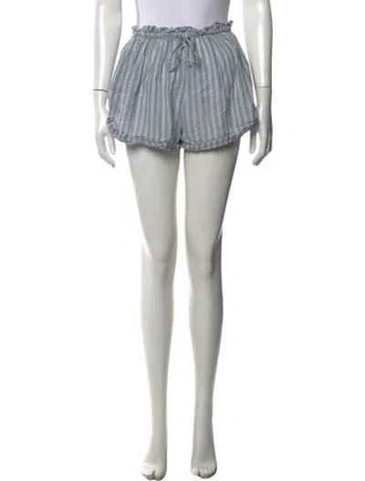 Pre-owned Doen Striped Mini Shorts In Blue