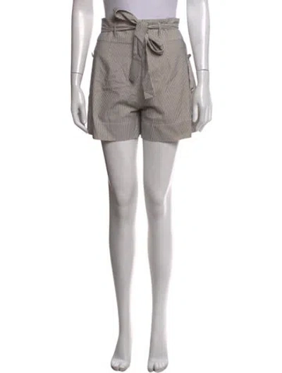 Pre-owned Doen Striped Mini Shorts In Neutrals