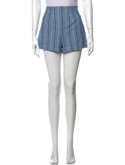 Pre-owned Doen Striped Mini Shorts W/ Tags In Blue