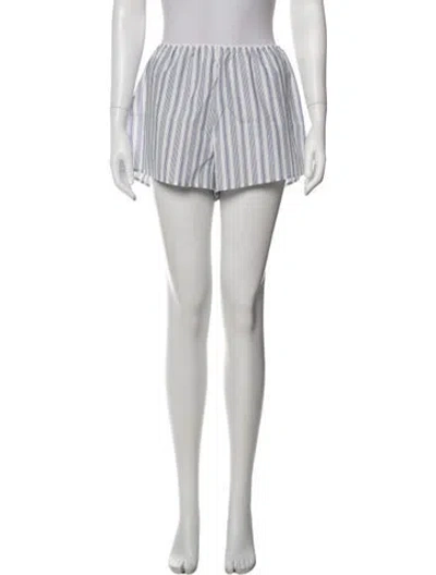 Pre-owned Doen Striped Mini Shorts In White