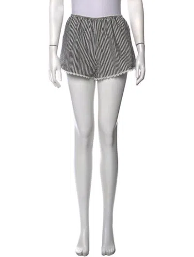 Pre-owned Doen Striped Mini Shorts In White