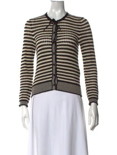 Pre-owned Doen Striped Open Front Sweater In Multicolor