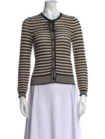 Pre-owned Doen Striped Open Front Sweater In Neutrals
