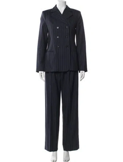 Pre-owned Doen Striped Pantsuit In Blue