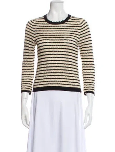 Pre-owned Doen Striped Scoop Neck Sweater In Neutral
