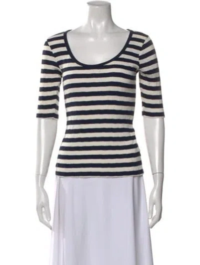 Pre-owned Doen Striped Scoop Neck Top In Multi