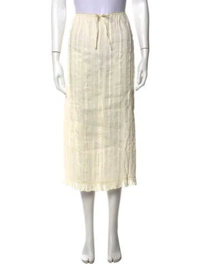 Pre-owned Doen Striped Skirt In Yellow