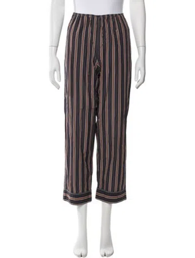 Pre-owned Doen Striped Straight Leg Pants In Multicolor