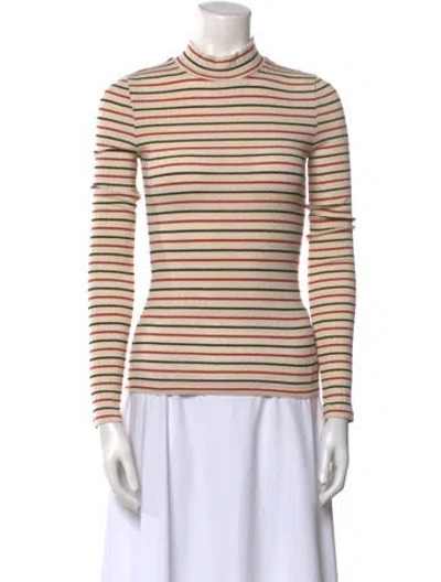 Pre-owned Doen Striped Turtleneck Sweater In Neutral