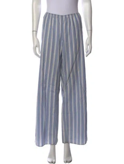 Pre-owned Doen Striped Wide Leg Pants In Blue