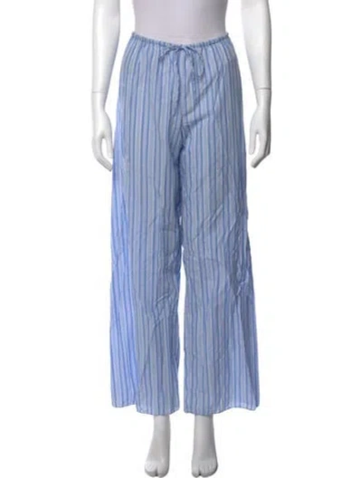 Pre-owned Doen Striped Wide Leg Pants In Blue