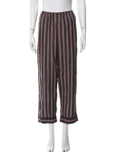 Pre-owned Doen Striped Wide Leg Pants In Brown