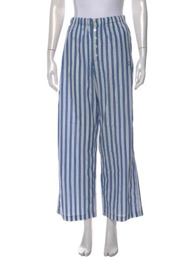 Pre-owned Doen Striped Wide Leg Pants W/ Tags In Blue