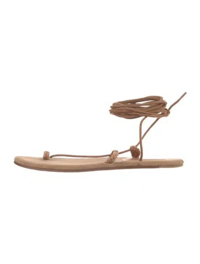 Pre-owned Doen Suede Gladiator Sandals In Brown