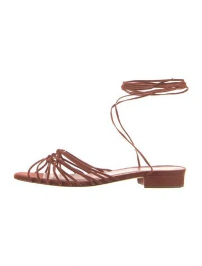 Pre-owned Doen Suede Gladiator Sandals In Orange