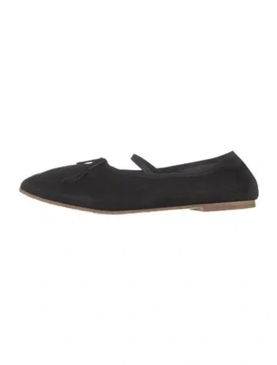 Pre-owned Doen Suede Mary Jane Flats In Black