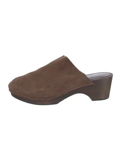 Pre-owned Doen Suede Mules In Brown