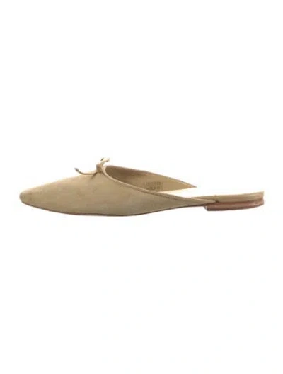 Pre-owned Doen Suede Mules In Neutrals