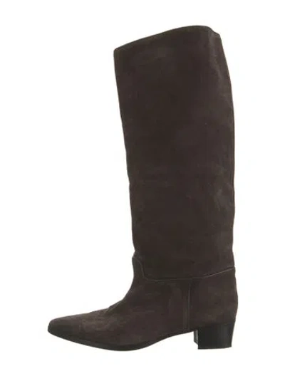 Pre-owned Doen Suede Riding Boots In Brown