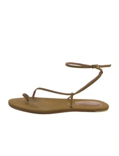 Pre-owned Doen Suede Sandals In Green