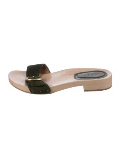 Pre-owned Doen Suede Sandals In Green