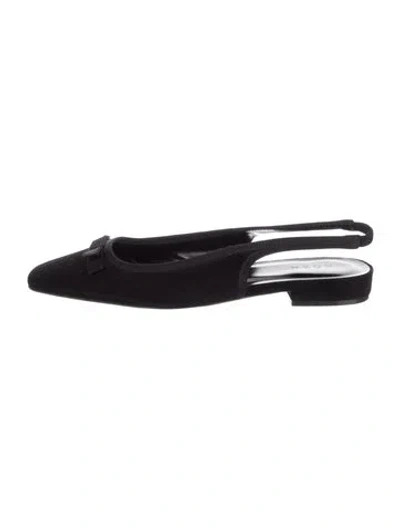 Pre-owned Doen Suede Slingback Flats In Black/blue