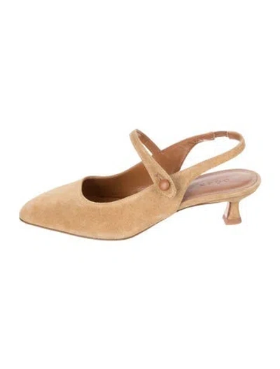 Pre-owned Doen Suede Slingback Pumps In Brown