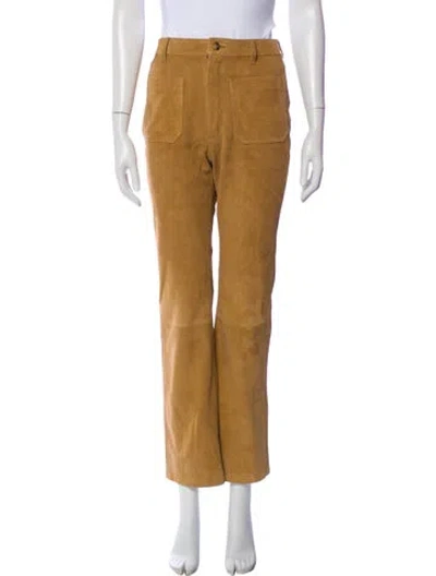 Pre-owned Doen Suede Straight Leg Pants In Neutral