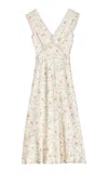 Doen Tahlia Lace-trimmed Silk Midi Dress In Floral