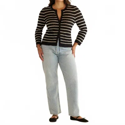 Doen Therese Striped Pointelle-knit Pima Cotton And Silk-blend Cardigan In Multi