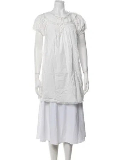 Pre-owned Doen Tie Neck Mini Dress In Neutrals