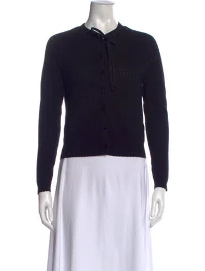 Pre-owned Doen Tie Neck Sweater In Black