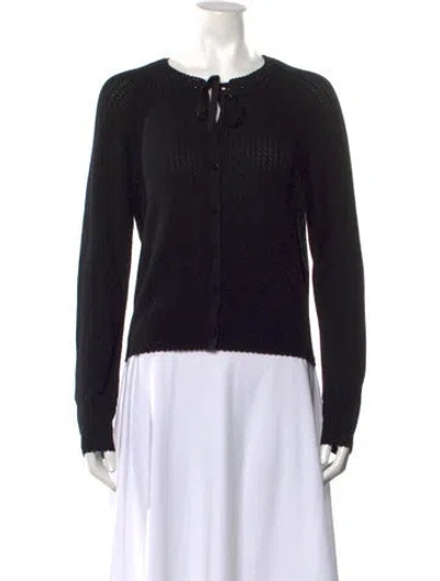 Pre-owned Doen Tie Neck Sweater In Black