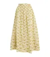 Doen Marcie Tiered Pleated Floral-print Organic Cotton-voile Midi Skirt In Yellow