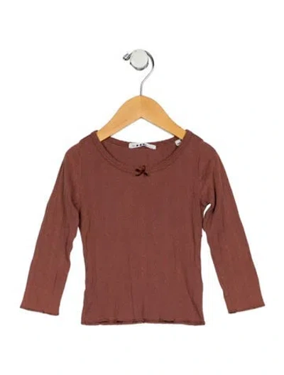 Pre-owned Doen Babies' Toddler Girls' Long Sleeve Top In Brown