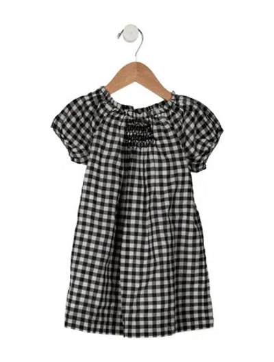 Pre-owned Doen Babies' Toddler Girls' Plaid Short Sleeve Dress W/tags In Black